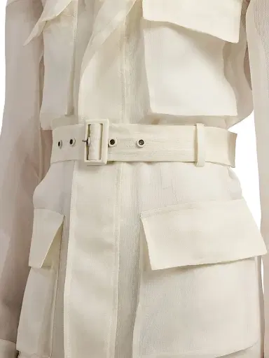 Ralph Lauren Collection Women's Zaria Silk Gazar Field Jacket - Cream | Thumbnail 7 Ralph Lauren Collection Women's Zaria Silk Gazar Field Jacket - Cream | Thumbnail 7