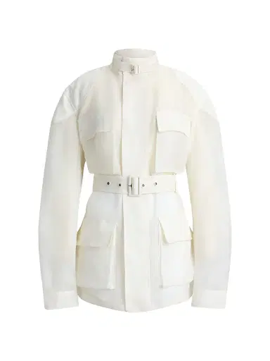 Ralph Lauren Collection Women's Zaria Silk Gazar Field Jacket - Cream | Thumbnail 1 Ralph Lauren Collection Women's Zaria Silk Gazar Field Jacket - Cream | Thumbnail 1