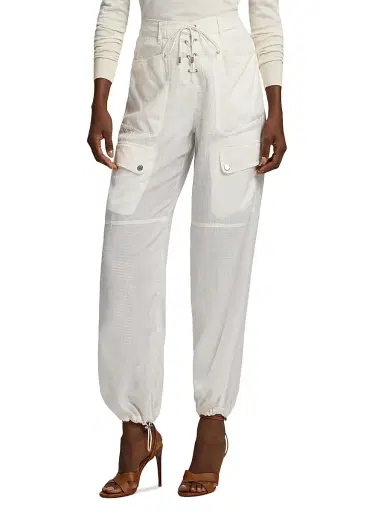 Ralph Lauren Collection Women's Briella Drawstring Slim-Fit Cargo Pants - Cream - Size 6 | Thumbnail 3 Ralph Lauren Collection Women's Briella Drawstring Slim-Fit Cargo Pants - Cream - Size 6 | Thumbnail 3