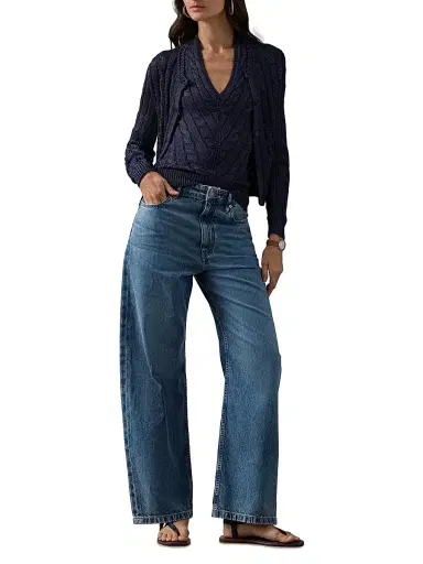 Ralph Lauren Collection Women's Cable-Knit Silk Crop Cardigan - Lux Navy | Thumbnail 7 Ralph Lauren Collection Women's Cable-Knit Silk Crop Cardigan - Lux Navy | Thumbnail 7