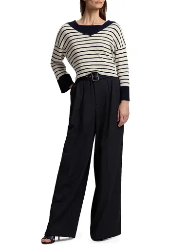 Ralph Lauren Collection Women's Sailor Collar Striped Cashmere Sweater | Thumbnail 2 Ralph Lauren Collection Women's Sailor Collar Striped Cashmere Sweater | Thumbnail 2