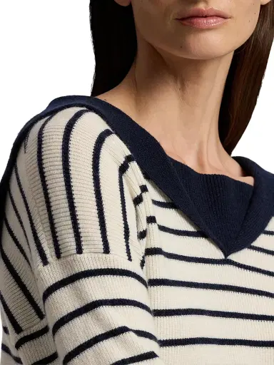Ralph Lauren Collection Women's Sailor Collar Striped Cashmere Sweater | Thumbnail 5 Ralph Lauren Collection Women's Sailor Collar Striped Cashmere Sweater | Thumbnail 5