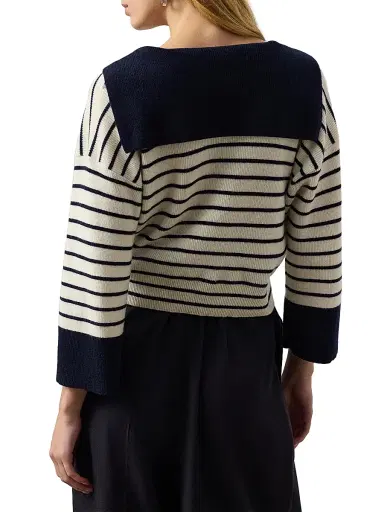 Ralph Lauren Collection Women's Sailor Collar Striped Cashmere Sweater | Thumbnail 7 Ralph Lauren Collection Women's Sailor Collar Striped Cashmere Sweater | Thumbnail 7