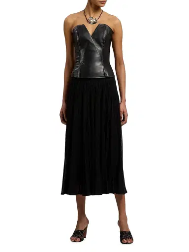 Ralph Lauren Collection Women's Harling Leather Bustier Top - Black | Thumbnail 2 Ralph Lauren Collection Women's Harling Leather Bustier Top - Black | Thumbnail 2
