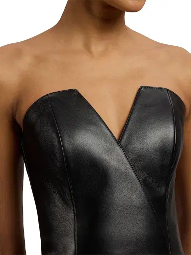 Ralph Lauren Collection Women's Harling Leather Bustier Top - Black | Thumbnail 6 Ralph Lauren Collection Women's Harling Leather Bustier Top - Black | Thumbnail 6