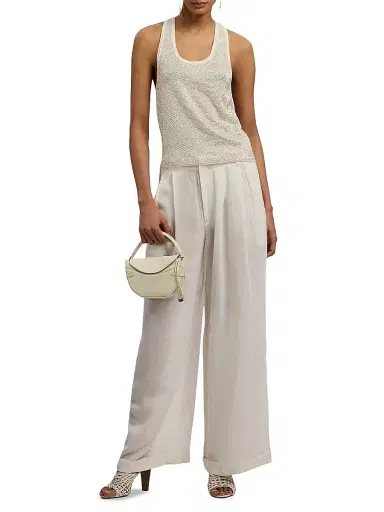Ralph Lauren Collection Women's Embellished Racerback Knit Tank - Lux Cream - Size Medium | Thumbnail 2 Ralph Lauren Collection Women's Embellished Racerback Knit Tank - Lux Cream - Size Medium | Thumbnail 2
