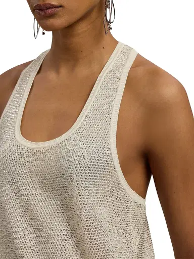 Ralph Lauren Collection Women's Embellished Racerback Knit Tank - Lux Cream - Size Medium | Thumbnail 6 Ralph Lauren Collection Women's Embellished Racerback Knit Tank - Lux Cream - Size Medium | Thumbnail 6