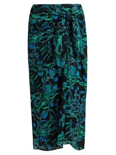 Ungaro Women's Colby Printed Wrap Midi Skirt - Black Multi - Size XXL | Thumbnail 1 Ungaro Women's Colby Printed Wrap Midi Skirt - Black Multi - Size XXL | Thumbnail 1