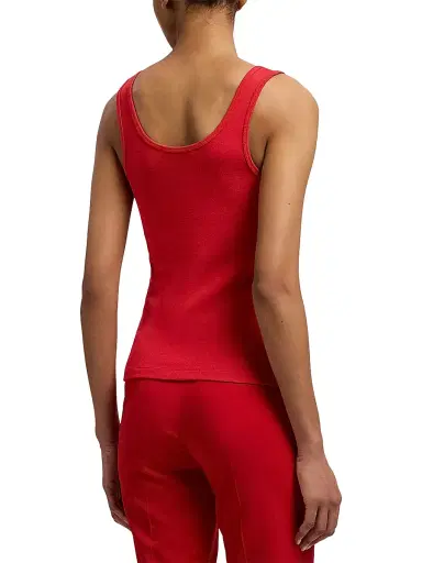 Ralph Lauren Collection Women's Ellis Rib-Knit Cotton-Blend Tank - Bright Red | Thumbnail 5 Ralph Lauren Collection Women's Ellis Rib-Knit Cotton-Blend Tank - Bright Red | Thumbnail 5