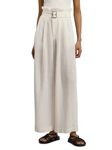 Ralph Lauren Collection Women's Alanna Voile Wide-Leg Pants - Cream | Thumbnail 3 Ralph Lauren Collection Women's Alanna Voile Wide-Leg Pants - Cream | Thumbnail 3