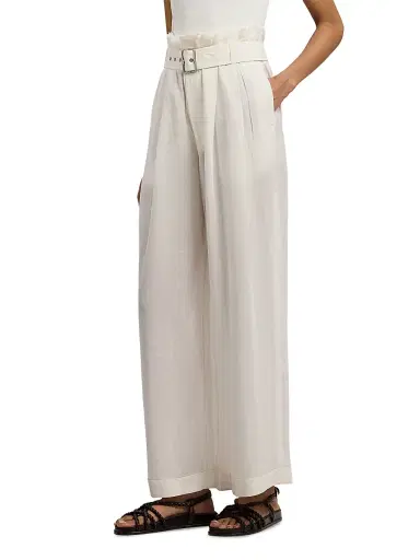 Ralph Lauren Collection Women's Alanna Voile Wide-Leg Pants - Cream | Thumbnail 4 Ralph Lauren Collection Women's Alanna Voile Wide-Leg Pants - Cream | Thumbnail 4