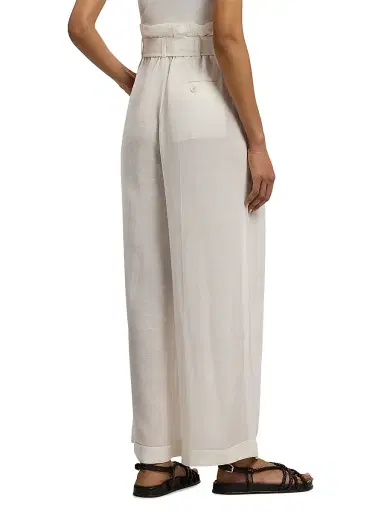 Ralph Lauren Collection Women's Alanna Voile Wide-Leg Pants - Cream | Thumbnail 5 Ralph Lauren Collection Women's Alanna Voile Wide-Leg Pants - Cream | Thumbnail 5