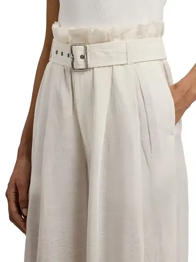 Ralph Lauren Collection Women's Alanna Voile Wide-Leg Pants - Cream | Thumbnail 6 Ralph Lauren Collection Women's Alanna Voile Wide-Leg Pants - Cream | Thumbnail 6