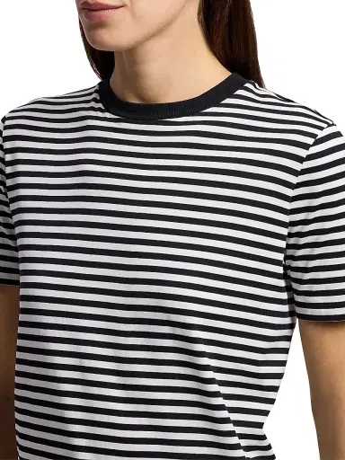 Ralph Lauren Collection Women's Hallie Striped Cotton Jersey T-Shirt - Black White | Thumbnail 6 Ralph Lauren Collection Women's Hallie Striped Cotton Jersey T-Shirt - Black White | Thumbnail 6