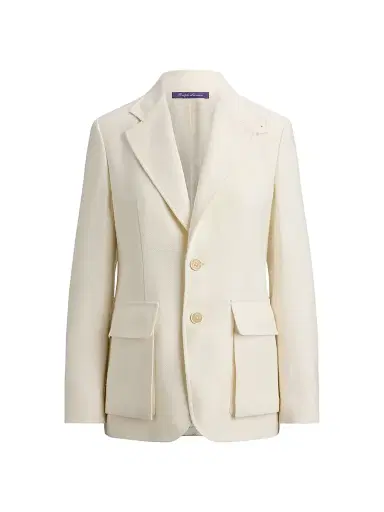 Ralph Lauren Collection Women's Preston II Herringbone Tweed Jacket - Cream | Thumbnail 1 Ralph Lauren Collection Women's Preston II Herringbone Tweed Jacket - Cream | Thumbnail 1