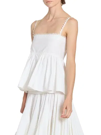 Jacquemus Women's Le Haut Traversin Cotton Peplum Top - White | Thumbnail 4 Jacquemus Women's Le Haut Traversin Cotton Peplum Top - White | Thumbnail 4
