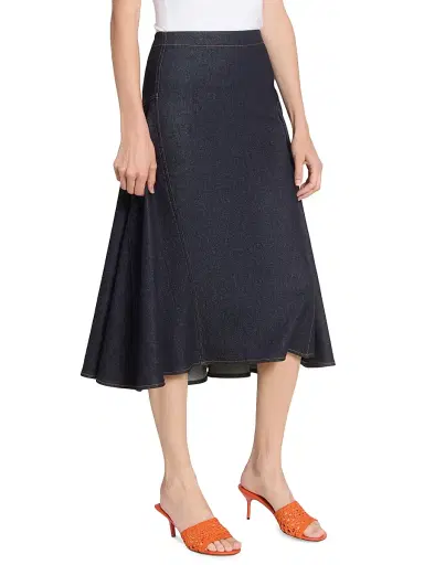 Jacquemus Women's De-Nimes Lavoir Denim A-Line Midi-Skirt - Dark Navy | Thumbnail 4 Jacquemus Women's De-Nimes Lavoir Denim A-Line Midi-Skirt - Dark Navy | Thumbnail 4
