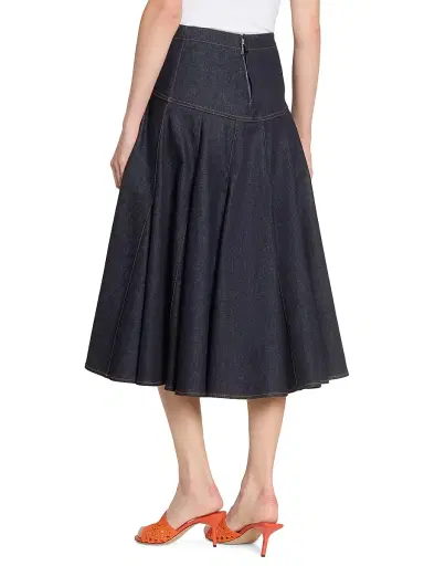 Jacquemus Women's De-Nimes Lavoir Denim A-Line Midi-Skirt - Dark Navy | Thumbnail 5 Jacquemus Women's De-Nimes Lavoir Denim A-Line Midi-Skirt - Dark Navy | Thumbnail 5