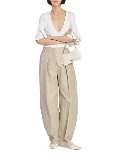 Jacquemus Women's La Maille Paysan Surplice Top - Off White | Thumbnail 2 Jacquemus Women's La Maille Paysan Surplice Top - Off White | Thumbnail 2