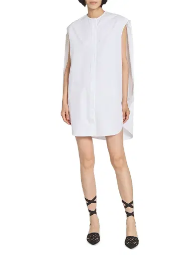 Jacquemus Women's Berlingot Cotton Shift Mini-Shirtdress - White | Thumbnail 2 Jacquemus Women's Berlingot Cotton Shift Mini-Shirtdress - White | Thumbnail 2