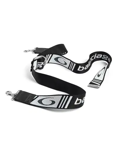 Balenciaga Men's D Ring Shoulder Strap - Black White | Thumbnail 2 Balenciaga Men's D Ring Shoulder Strap - Black White | Thumbnail 2