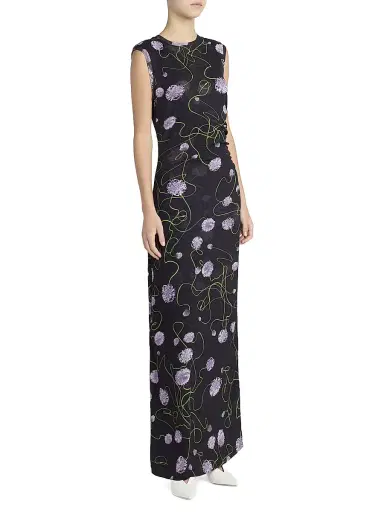 Stella McCartney Women's Twisted Floral Mesh Maxi Dress | Thumbnail 2 Stella McCartney Women's Twisted Floral Mesh Maxi Dress | Thumbnail 2