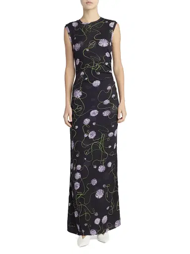 Stella McCartney Women's Twisted Floral Mesh Maxi Dress | Thumbnail 3 Stella McCartney Women's Twisted Floral Mesh Maxi Dress | Thumbnail 3
