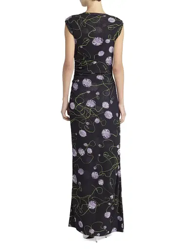 Stella McCartney Women's Twisted Floral Mesh Maxi Dress | Thumbnail 4 Stella McCartney Women's Twisted Floral Mesh Maxi Dress | Thumbnail 4