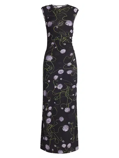 Stella McCartney Women's Twisted Floral Mesh Maxi Dress | Thumbnail 1 Stella McCartney Women's Twisted Floral Mesh Maxi Dress | Thumbnail 1