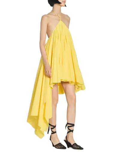 Jacquemus Women's La Abiha Gathered Asymmetric Trapeze Minidress | Thumbnail 4 Jacquemus Women's La Abiha Gathered Asymmetric Trapeze Minidress | Thumbnail 4