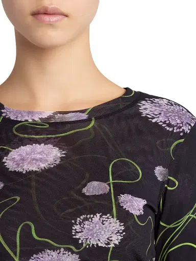 Stella McCartney Women's Twisted Floral Mesh Long-Sleeve Top | Thumbnail 5 Stella McCartney Women's Twisted Floral Mesh Long-Sleeve Top | Thumbnail 5
