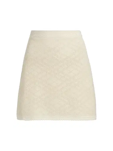 Burberry Women's Prue Check Wool Knit Skirt - Ceramic White | Thumbnail 1 Burberry Women's Prue Check Wool Knit Skirt - Ceramic White | Thumbnail 1