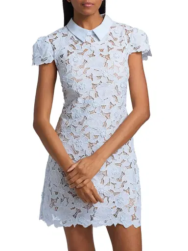 Self-Portrait Women's Guipure Lace Minidress - Blue | Thumbnail 3 Self-Portrait Women's Guipure Lace Minidress - Blue | Thumbnail 3