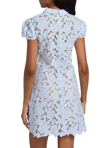 Self-Portrait Women's Guipure Lace Minidress - Blue | Thumbnail 5 Self-Portrait Women's Guipure Lace Minidress - Blue | Thumbnail 5