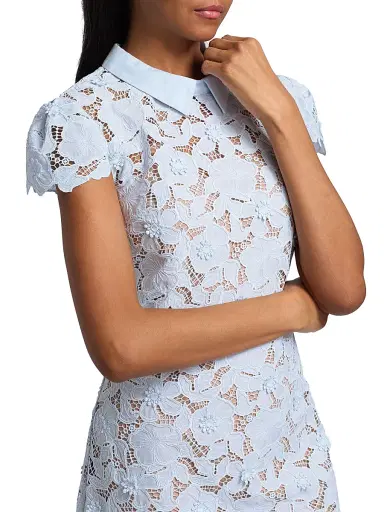 Self-Portrait Women's Guipure Lace Minidress - Blue | Thumbnail 6 Self-Portrait Women's Guipure Lace Minidress - Blue | Thumbnail 6