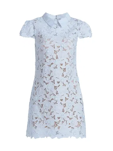 Self-Portrait Women's Guipure Lace Minidress - Blue | Thumbnail 1 Self-Portrait Women's Guipure Lace Minidress - Blue | Thumbnail 1