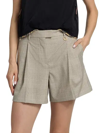 Burberry Women's Raina Glen Check Wool Shorts - Cloudy White | Thumbnail 3 Burberry Women's Raina Glen Check Wool Shorts - Cloudy White | Thumbnail 3