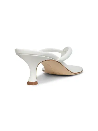 Manolo Blahnik Women's Paterno 50MM Leather Sandals - White | Thumbnail 3 Manolo Blahnik Women's Paterno 50MM Leather Sandals - White | Thumbnail 3