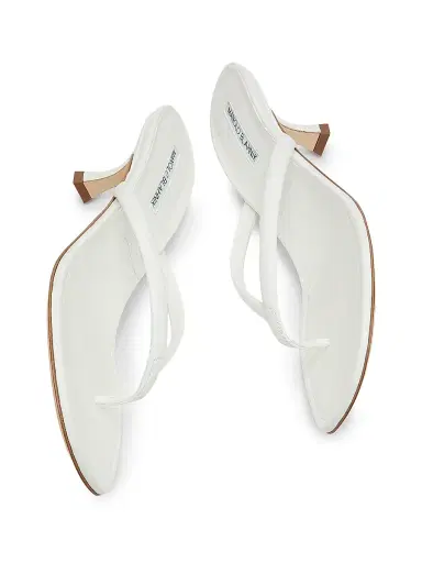 Manolo Blahnik Women's Paterno 50MM Leather Sandals - White | Thumbnail 6 Manolo Blahnik Women's Paterno 50MM Leather Sandals - White | Thumbnail 6