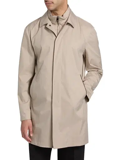 Canali Men's Silk-Touch Raincoat - Tan | Thumbnail 3 Canali Men's Silk-Touch Raincoat - Tan | Thumbnail 3