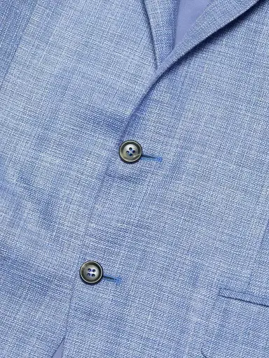Canali Men's Kei Textured Wool-Blend Sport Coat - Blue | Thumbnail 7 Canali Men's Kei Textured Wool-Blend Sport Coat - Blue | Thumbnail 7