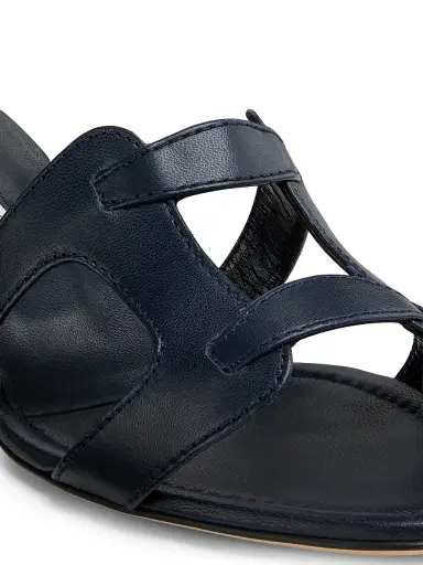 Manolo Blahnik Women's Grellanu 50MM Leather Block-Heel Sandals - Navy - Size 6 | Thumbnail 5 Manolo Blahnik Women's Grellanu 50MM Leather Block-Heel Sandals - Navy - Size 6 | Thumbnail 5