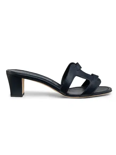 Manolo Blahnik Women's Grellanu 50MM Leather Block-Heel Sandals - Navy - Size 6 | Thumbnail 1 Manolo Blahnik Women's Grellanu 50MM Leather Block-Heel Sandals - Navy - Size 6 | Thumbnail 1