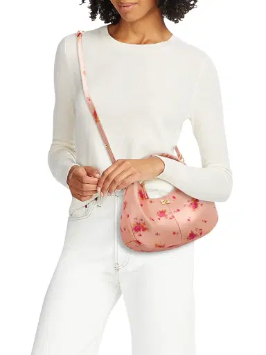 Ganni Women's Mini Floral Satin Hobo Bag - Lantana | Thumbnail 2 Ganni Women's Mini Floral Satin Hobo Bag - Lantana | Thumbnail 2