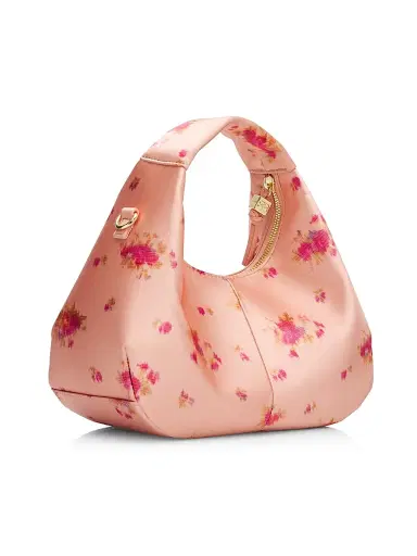 Ganni Women's Mini Floral Satin Hobo Bag - Lantana | Thumbnail 3 Ganni Women's Mini Floral Satin Hobo Bag - Lantana | Thumbnail 3