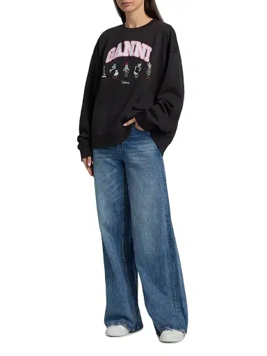 Ganni Women's Isoli Daisy Cotton Jersey Crewneck Sweatshirt | Thumbnail 2 Ganni Women's Isoli Daisy Cotton Jersey Crewneck Sweatshirt | Thumbnail 2