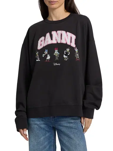 Ganni Women's Isoli Daisy Cotton Jersey Crewneck Sweatshirt | Thumbnail 3 Ganni Women's Isoli Daisy Cotton Jersey Crewneck Sweatshirt | Thumbnail 3