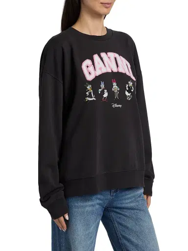 Ganni Women's Isoli Daisy Cotton Jersey Crewneck Sweatshirt | Thumbnail 4 Ganni Women's Isoli Daisy Cotton Jersey Crewneck Sweatshirt | Thumbnail 4