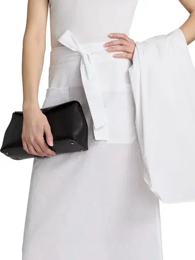 Toteme Women's Tie-Waist Cotton-Linen A-Line Midi-Skirt - White | Thumbnail 6 Toteme Women's Tie-Waist Cotton-Linen A-Line Midi-Skirt - White | Thumbnail 6