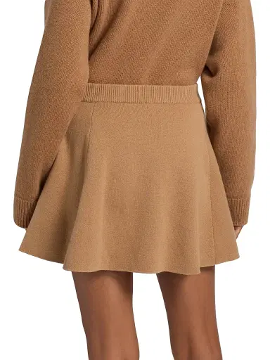 Ganni Women's Cashmere-Wool A-Line Miniskirt - Incense | Thumbnail 5 Ganni Women's Cashmere-Wool A-Line Miniskirt - Incense | Thumbnail 5